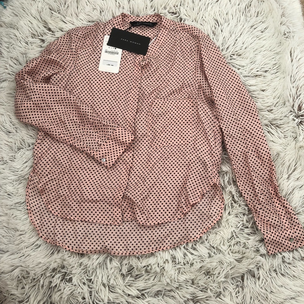 Zara Red Polka Dot Blouse
